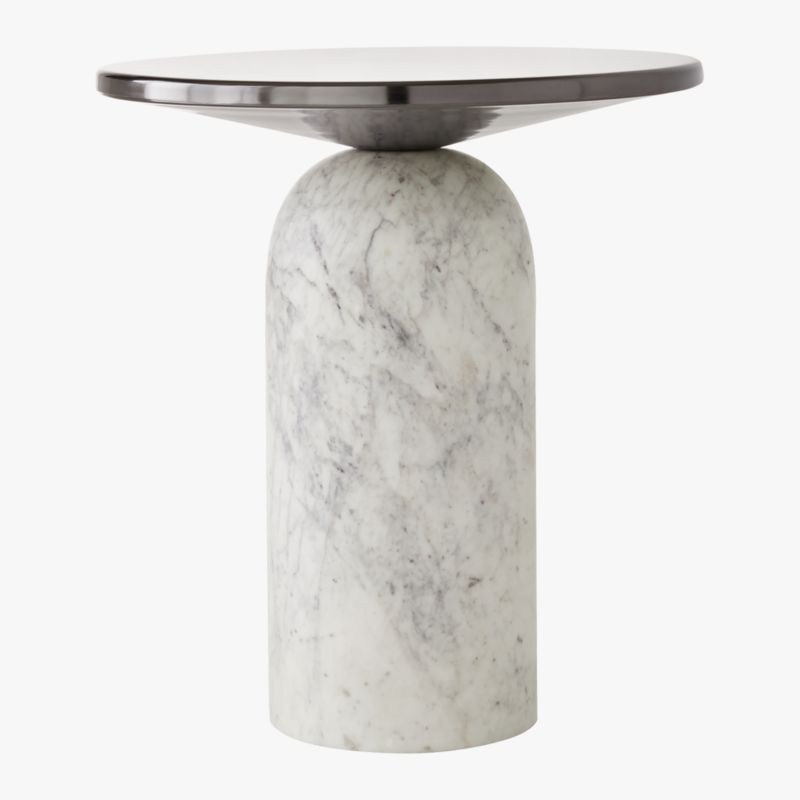 Martini Side Table with White Marble Base