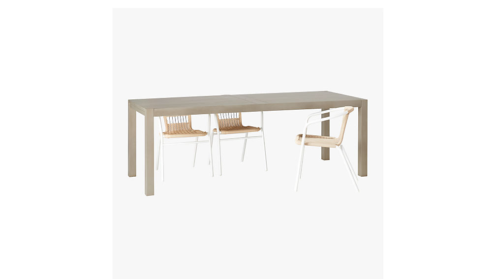 matera large grey outdoor dining table | CB2
