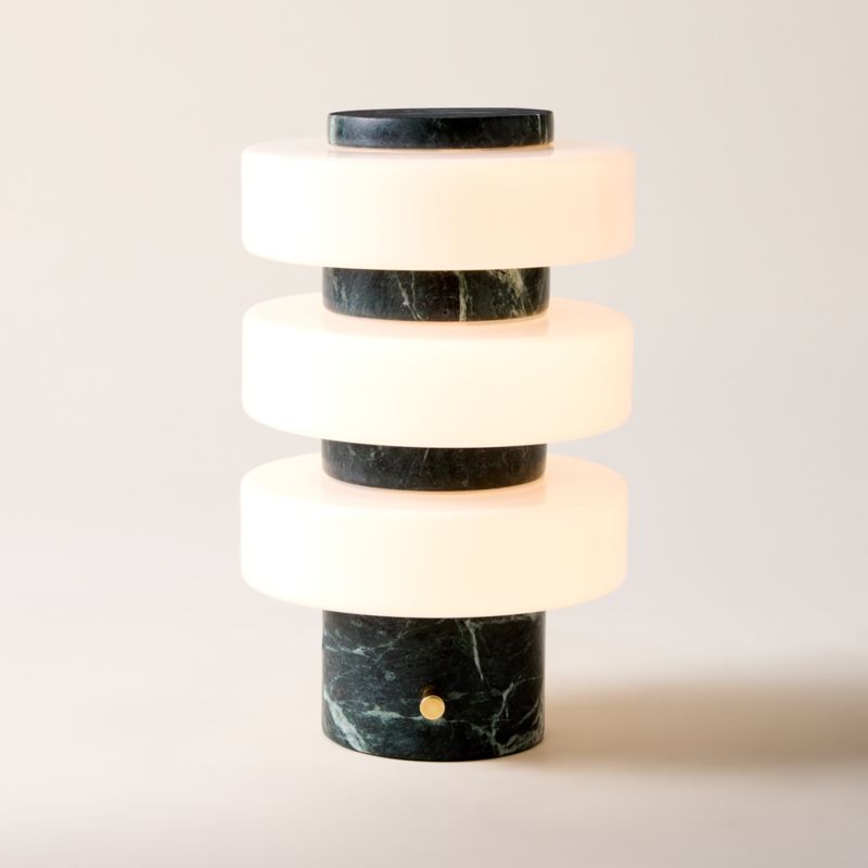 Senza White Glass Table Lamp