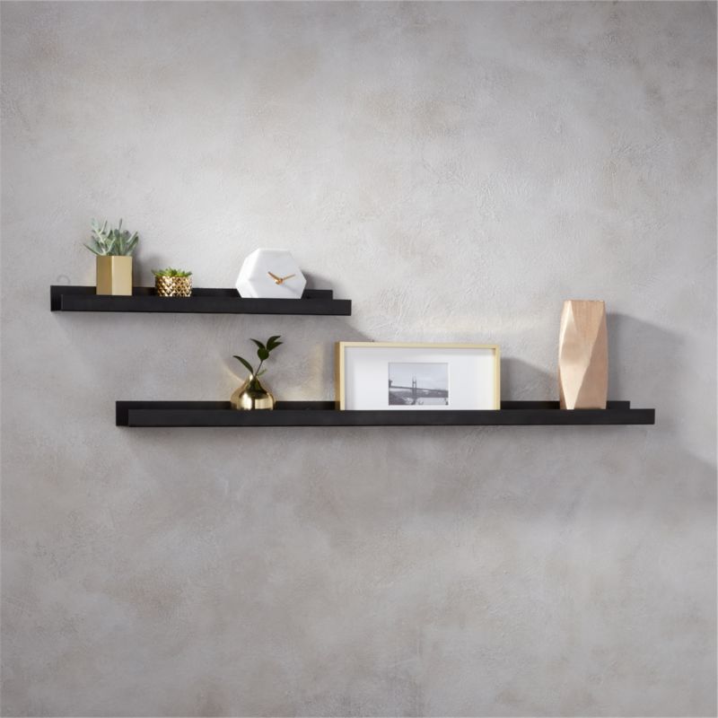 gunmetal metal wall ledge | CB2