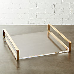 mirage acrylic and brass tray