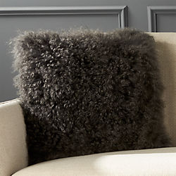 16" Mongolian Carbon Sheepskin Pillow