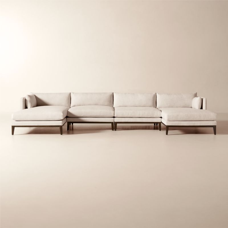 Oriole 5-Piece L-Shaped Leather Modular Sectional Sofa