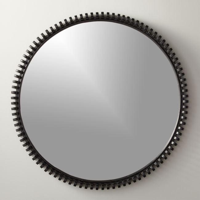 Online Designer Living Room Monaco Black 33.5" Round Mirror