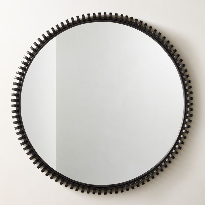 Monaco Black Round Wall Mirror 33.5