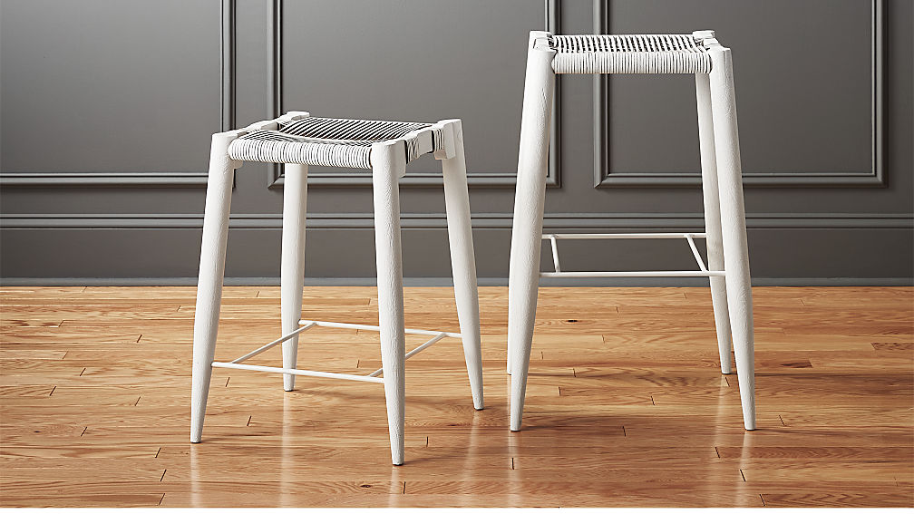 White Leather Barstools nahla white leather bar stools | cb2 White Leather Barstools nahla white leather bar stools | cb2