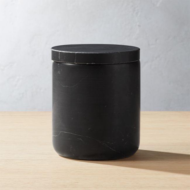 Online Designer Bathroom Nexus Large Black Marble Canister