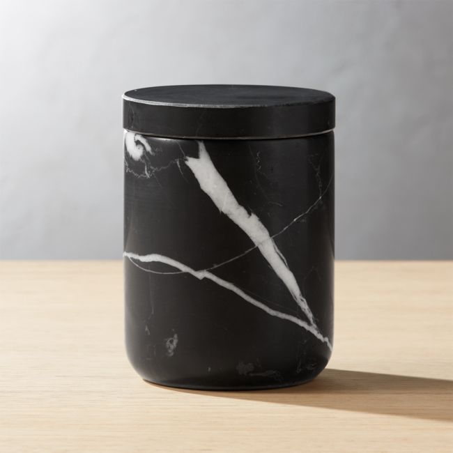 Online Designer Bathroom Nexus Small Black Marble Canister