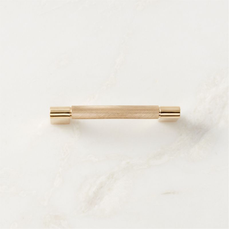 Nicolo Knurled Unlacquered Brass Cabinet Handle 4