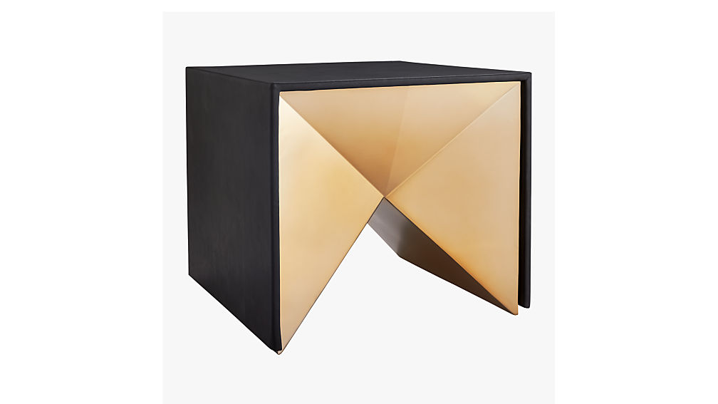 nova leather side table CB2