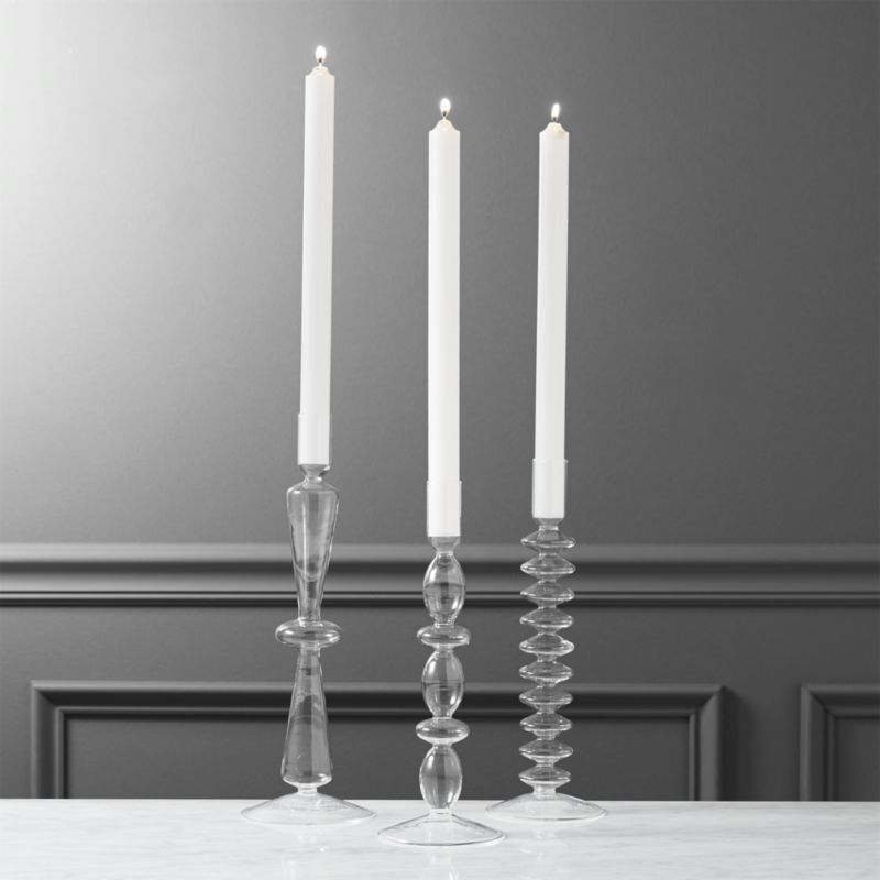 Numi Glass Taper Candle Holders CB2