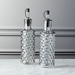 Glass Oil and Vinegar Cruet Set of 2