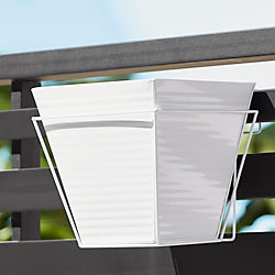 oscar babe hi-gloss white rail planter and rail frame