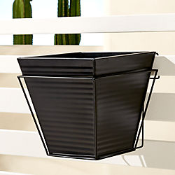 oscar babe matte black rail planter and rail frame