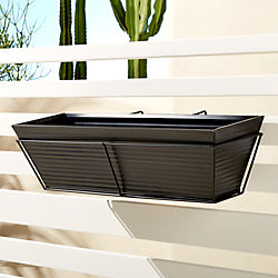 oscar matte black rectangular rail planter and rail frame