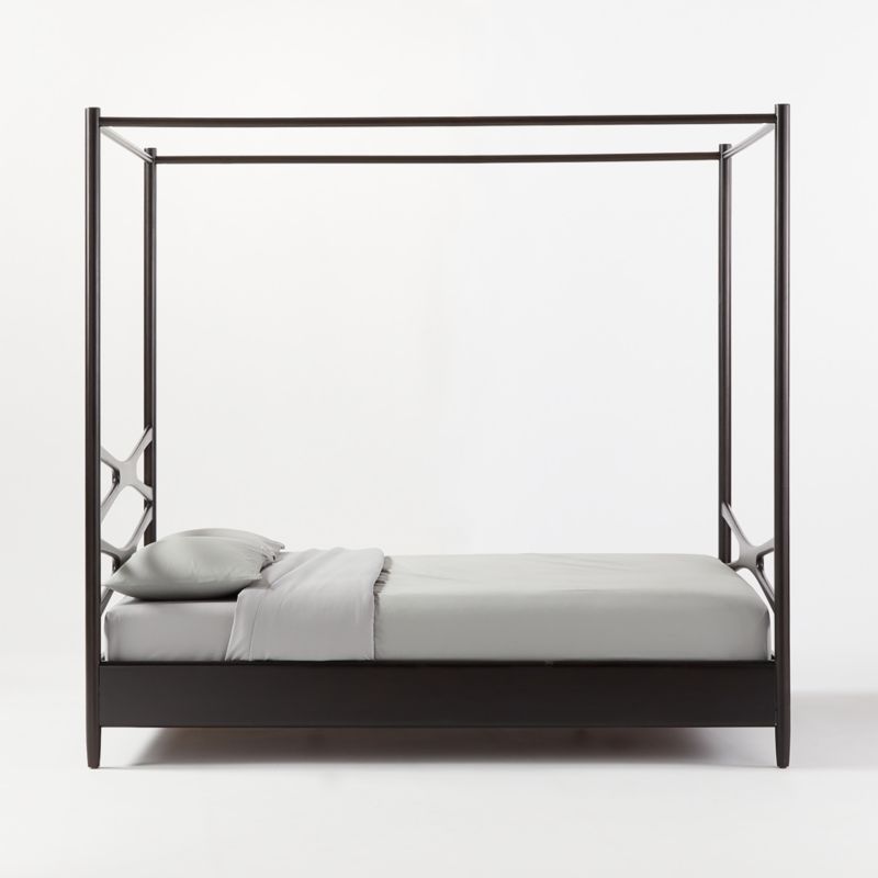 Oslo Queen Black Canopy Bed
