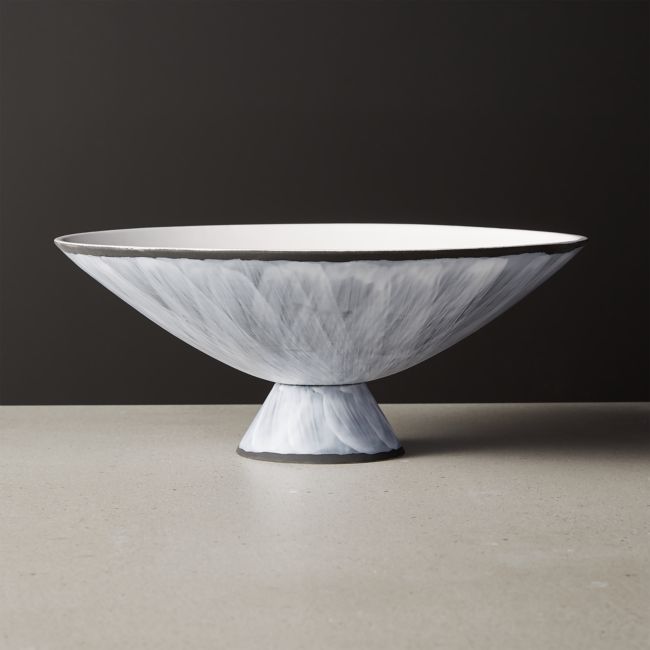 Online Designer Combined Living/Dining Overlap White Glazed Footed Bowl