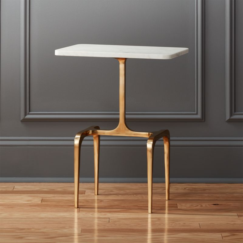 oxford marble side table | CB2