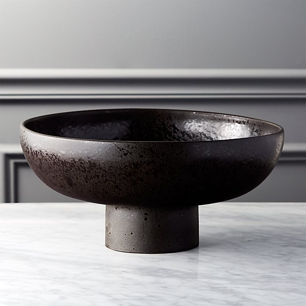 Black Pedestal Bowl CB2