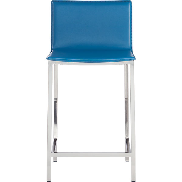 phoenix swoon blue 24 counter stool in dining chairs, barstools  CB2