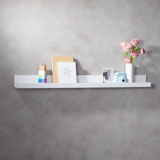 Online Designer Business/Office Piano White Wall Shelf 48
