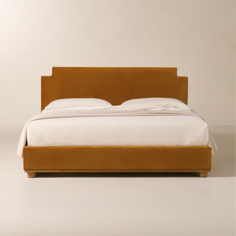 Forte Channeled Grey Velvet King Bed