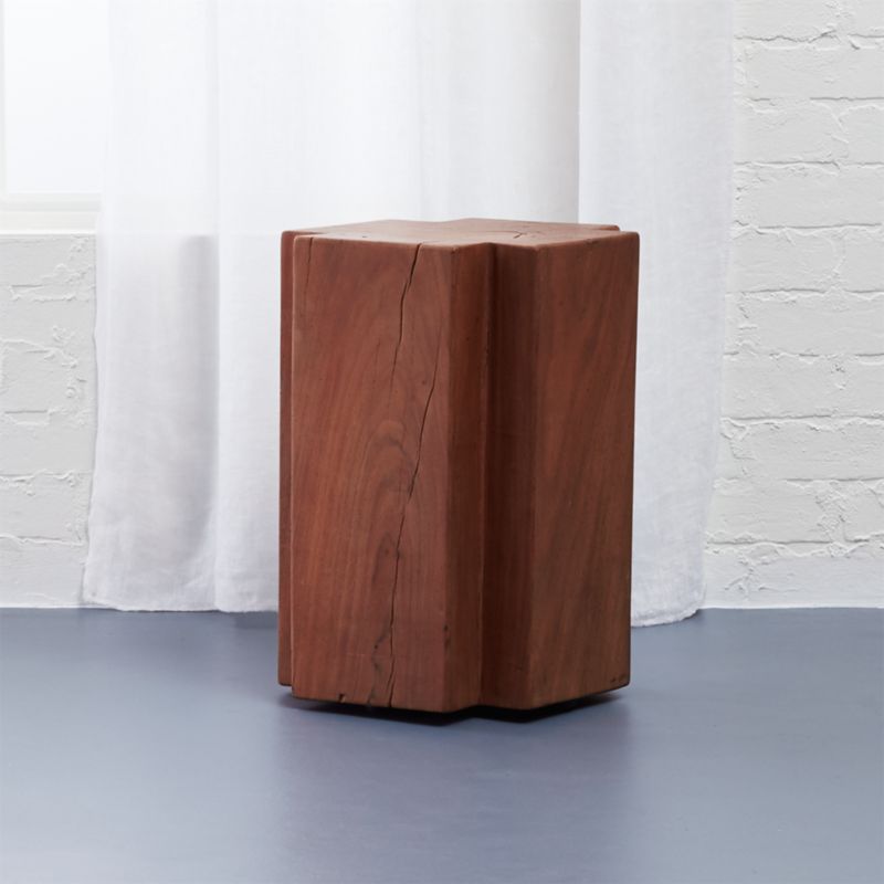 plus wood stump side table | CB2