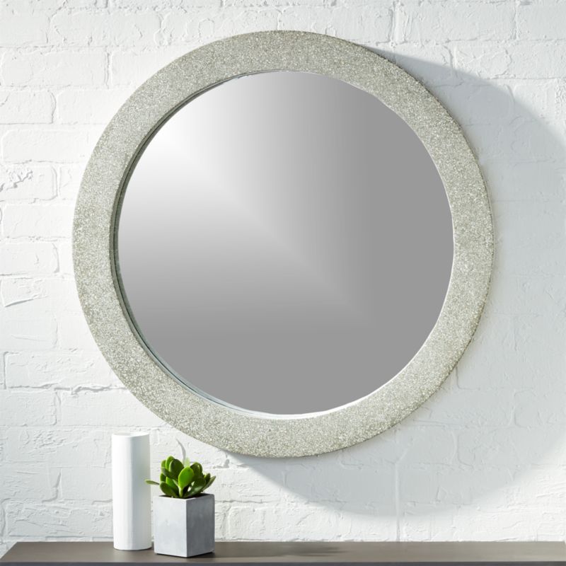 polyterrazzo 29.5" round wall mirror CB2