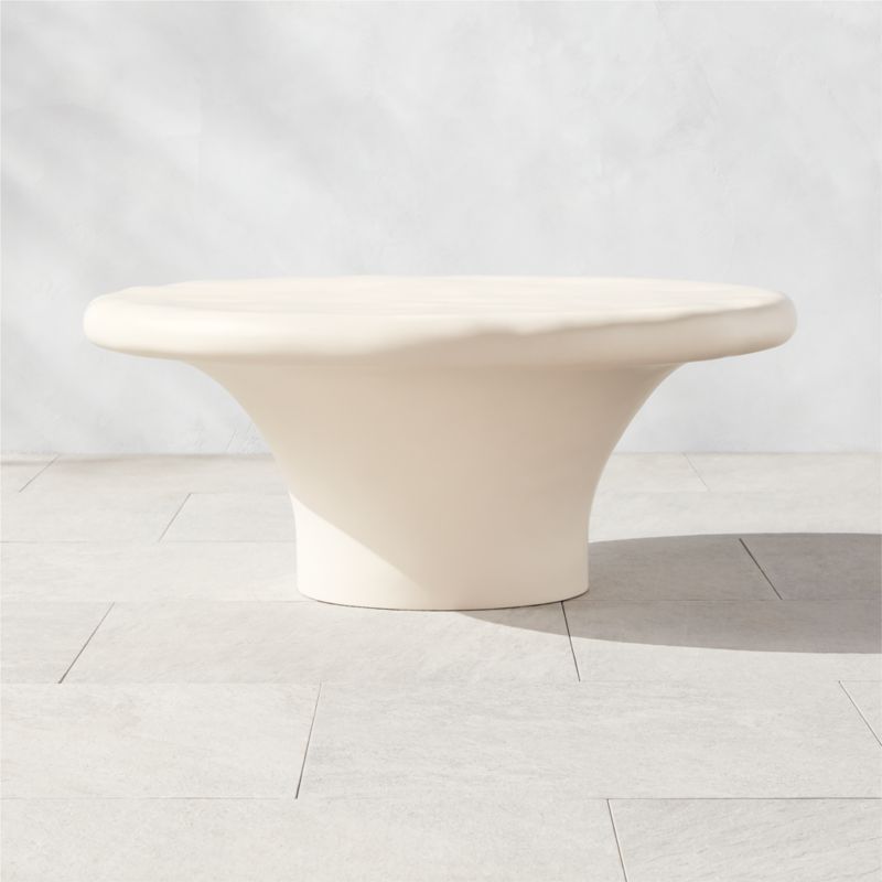 Warren Round 30" Grey Concrete Outdoor Coffee Table