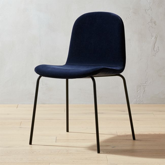 Online Designer Kitchen Primitivo Navy Blue Velvet Dining Chair
