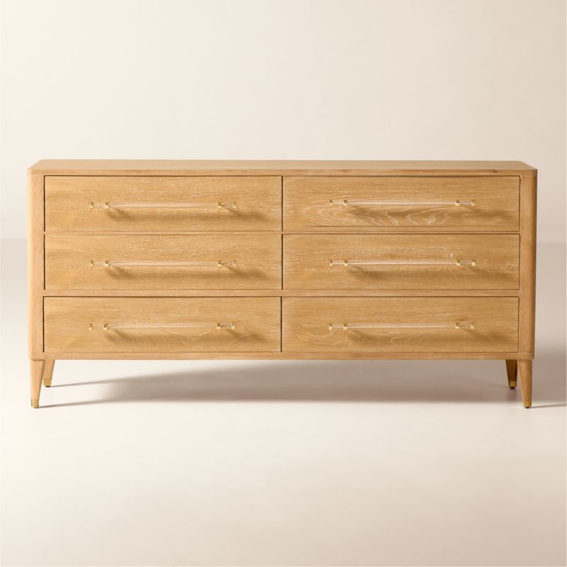 Beaufort 4-Drawer Whitewashed Wood Dresser