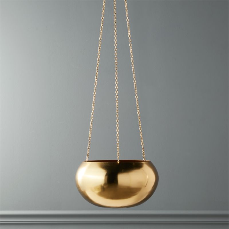 raj gold hanging planter | CB2