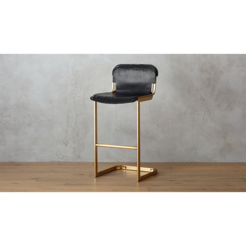 rake brass 30" bar stool CB2