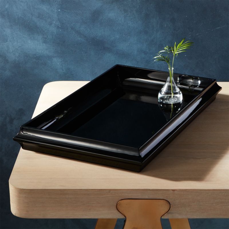 rakka black lacquer tray | CB2