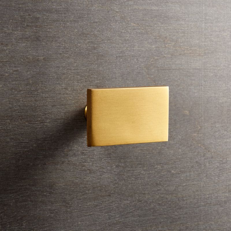 rectangle brushed brass knob + Reviews CB2
