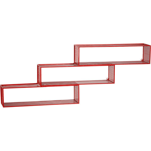 repeating red wall shelf in storage  CB2