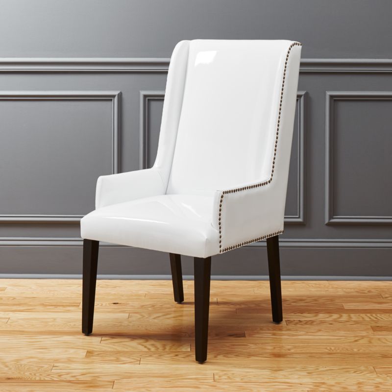 Reynolds White Patent Leather Chair | CB2