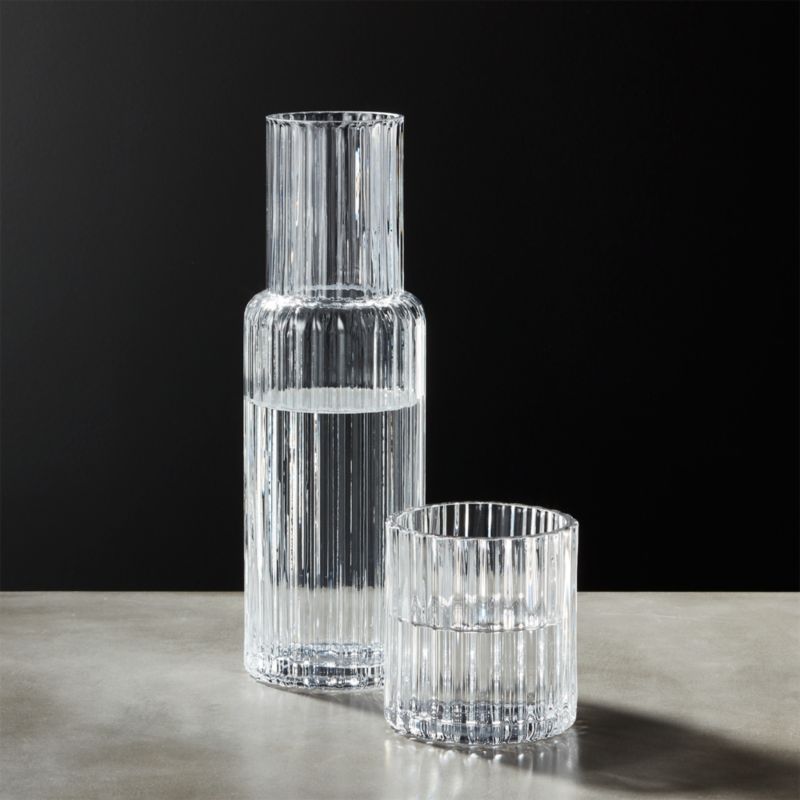 Ribbed Glass Carafe