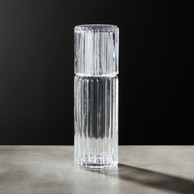 Ribbed Glass Carafe
