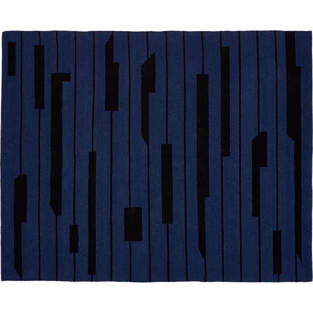 Rise Blue and Black Rug 8'x10' CB2