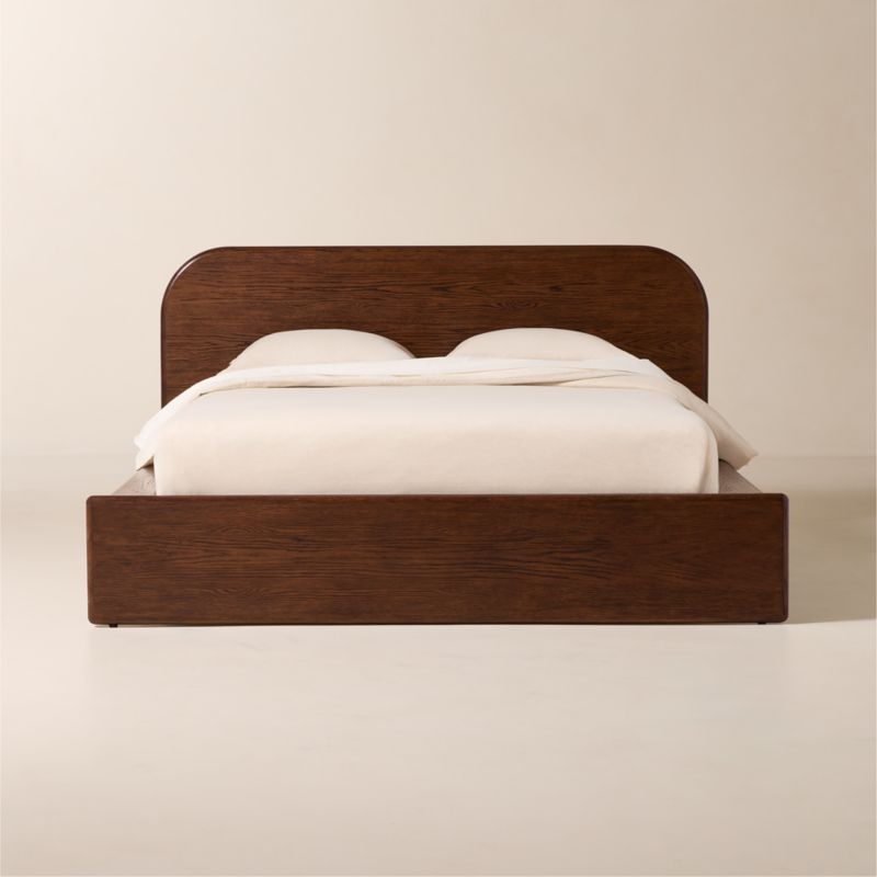 Isla Dark Wood and Warm White Extended Queen Platform Bed