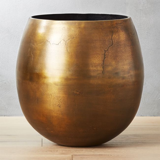 Online Designer Living Room Rough Cast Large Brass Planter