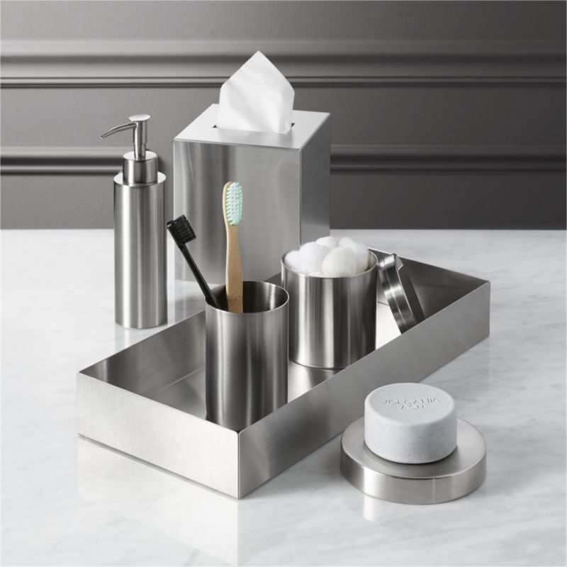 Modern Bathroom Accessories | CB2  Pin It stainless steel bath accessories