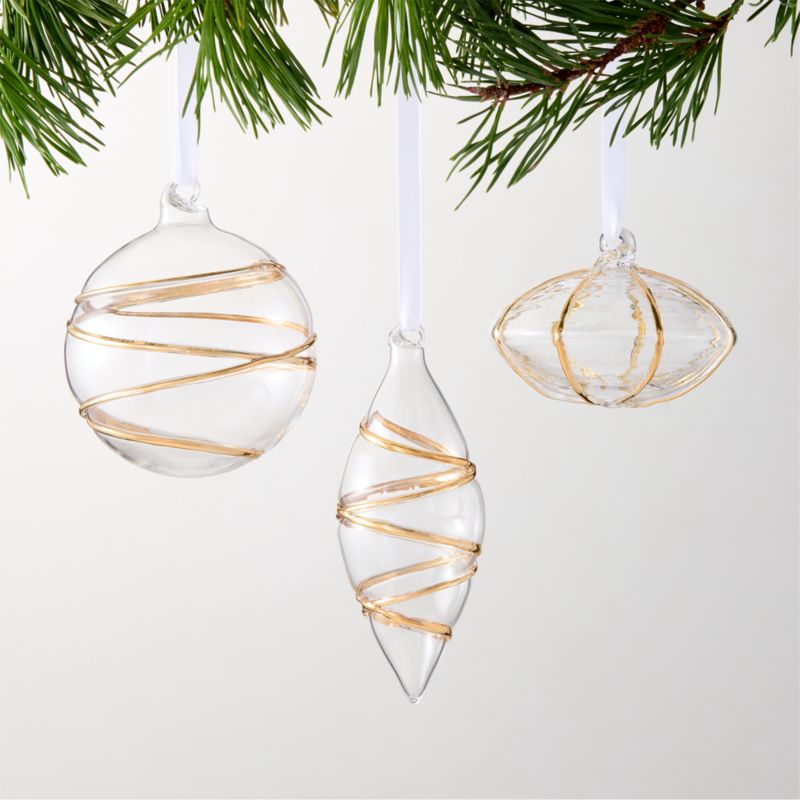Bordeaux Black and White Glass Christmas Tree Ornaments Set of 8