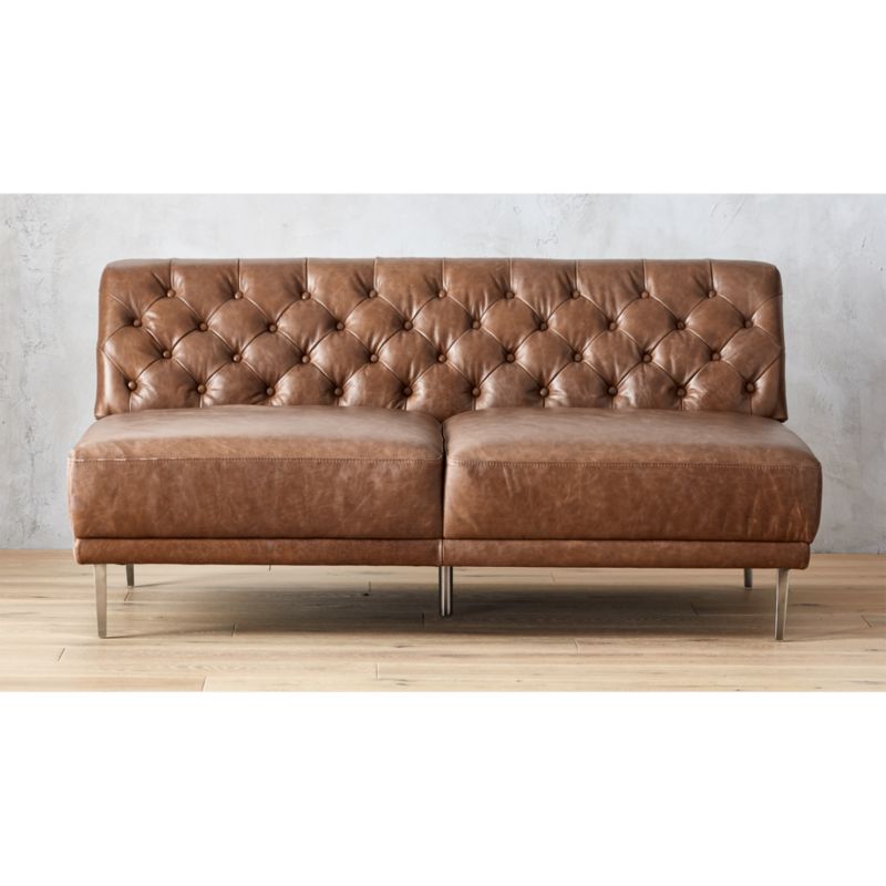 savile saddle leather tufted sofa