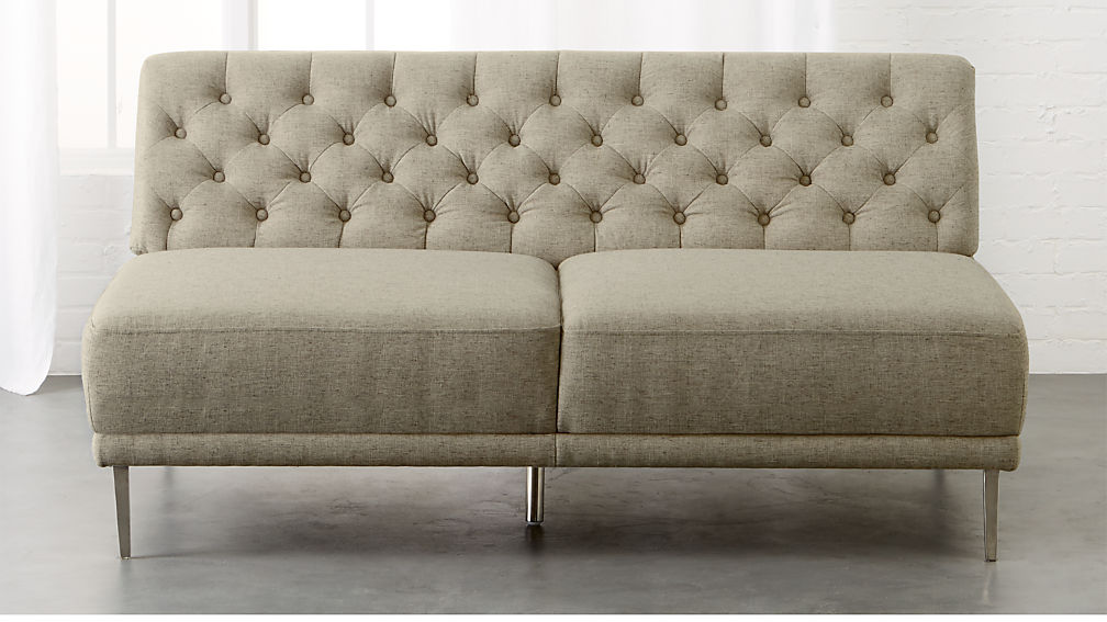 Savile Grey Tufted Armless Sofa Savile Grey Tufted Armless Sofa