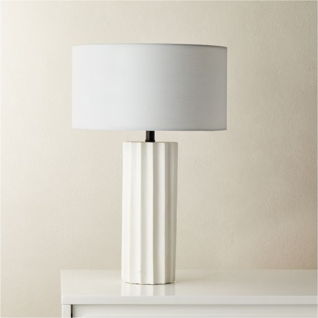 Online Designer Living Room Scallop White Concrete Table Lamp