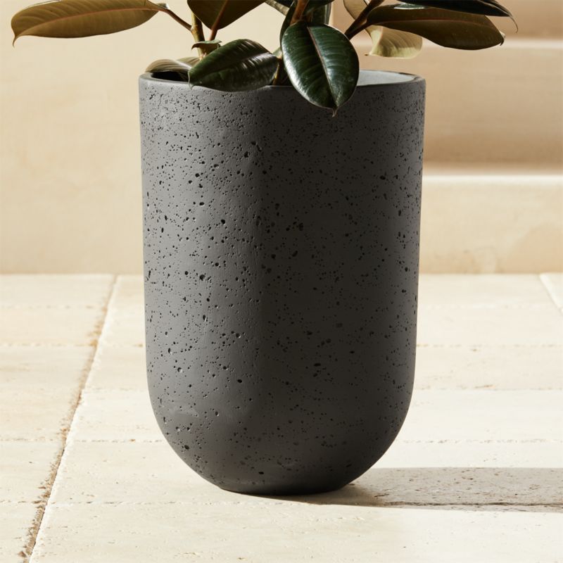Varo Square Black Metal Indoor/Outdoor Planter 16.25"x32"
