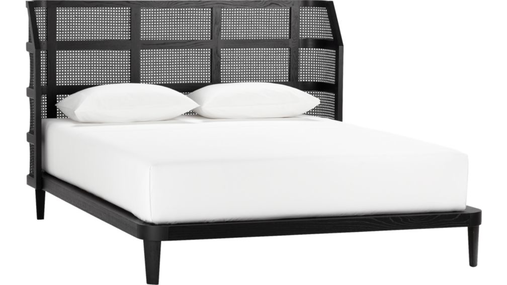 seville cane queen bed in beds + Reviews | CB2