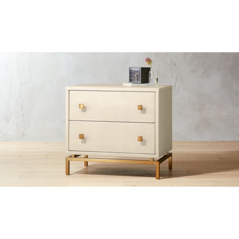 Ivory Shagreen Embossed Nightstand CB2